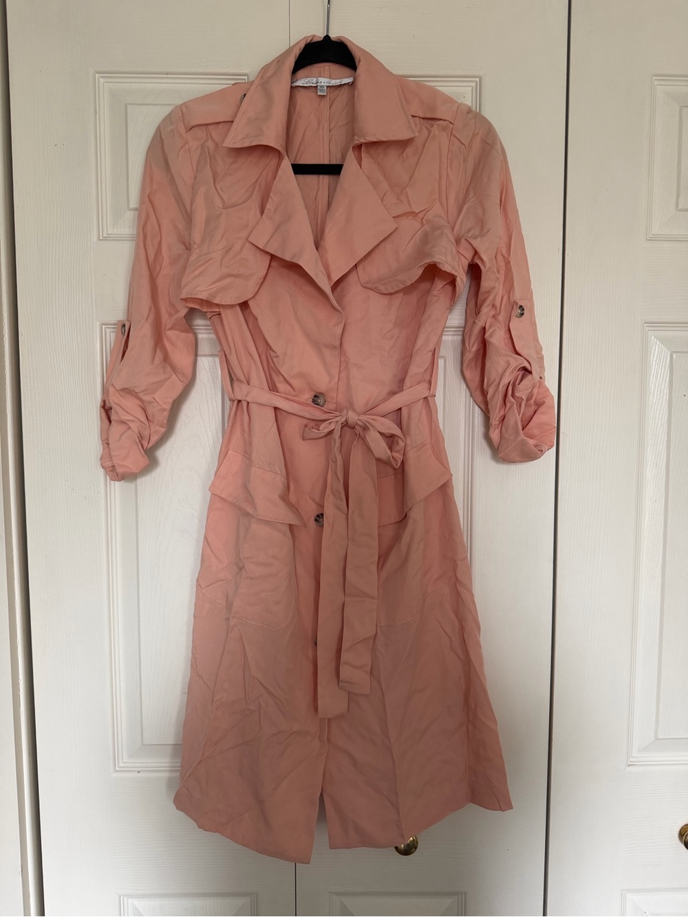 Lovers + Friends Blush Pink Tie-Waist Trench Coat